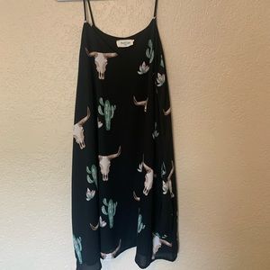 Southwestern style tunic dress with pockets, M